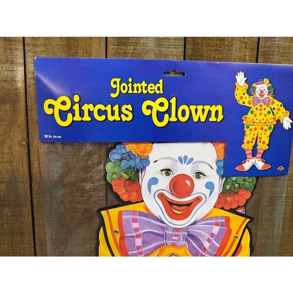 Vintage Beistle Jointed Circus Clown 30 Inch Wall Decor Party Decoration 55020